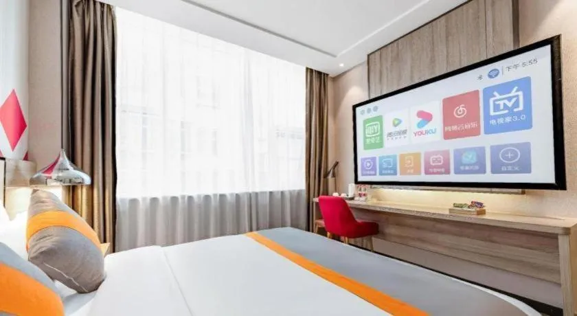 Bed in Borrman Hotel Tai'an Central Hospital Taishan Tianwai Village Hongmen