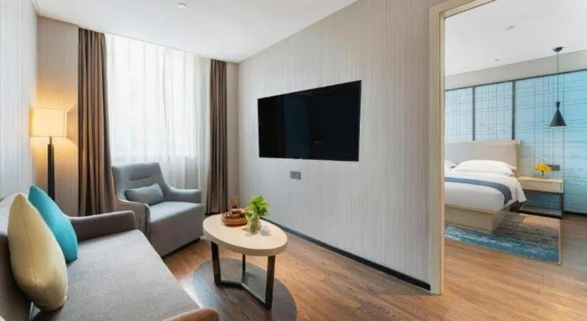 Bed in Echarm Hotel Guangzhou Changlong Shiqiao Metro Station