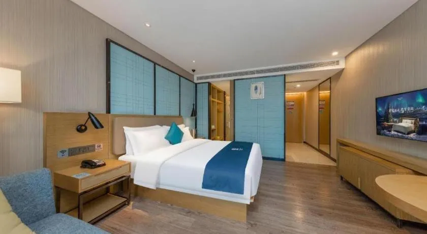 Bed in Echarm Hotel Guangzhou Tonghe Dayuan Times Square