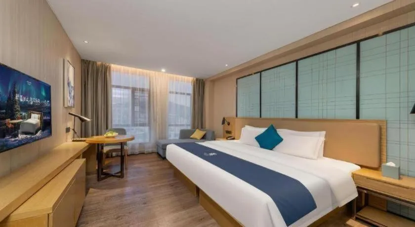 Bed in Echarm Hotel Guangzhou Tonghe Dayuan Times Square