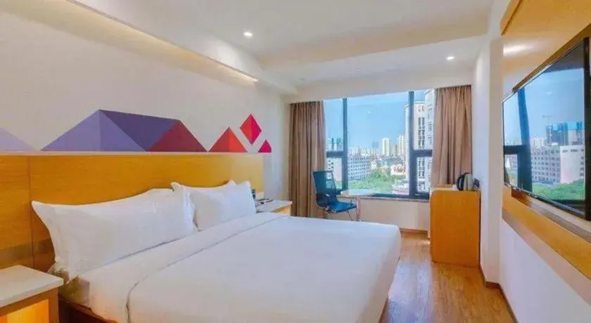 Bed in Borrman Hotel Zhanjiang Shimao Building High-speed Railway Station Bed in Borrman Hotel Zhanjiang Shimao Building High-speed Railway Station