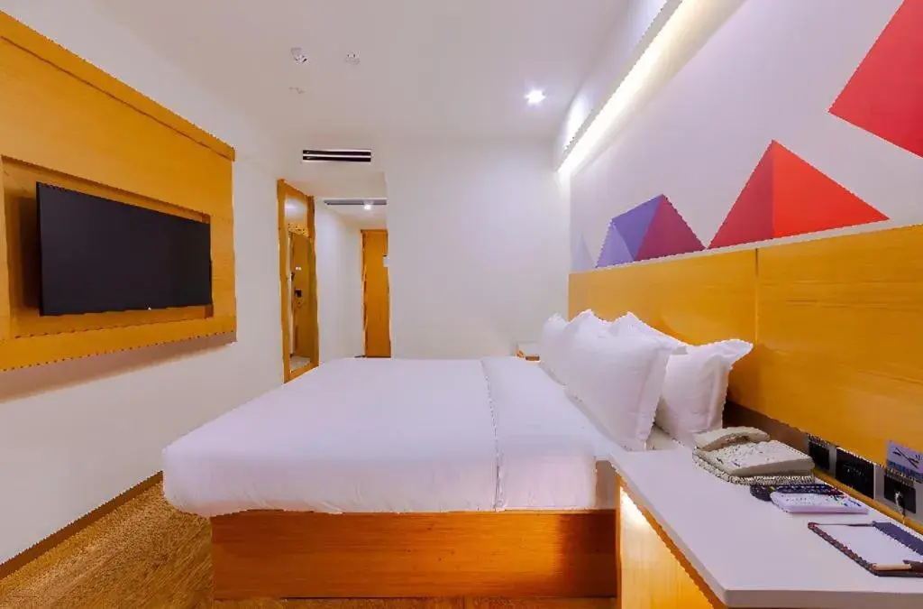 Bed in Borrman Hotel Zhanjiang Shimao Building High-speed Railway Station Bed in Borrman Hotel Zhanjiang Shimao Building High-speed Railway Station