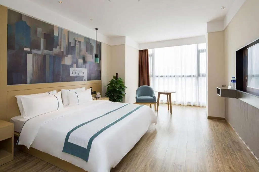 Bed in Echarm Hotel Changsha High-speed Railway Station