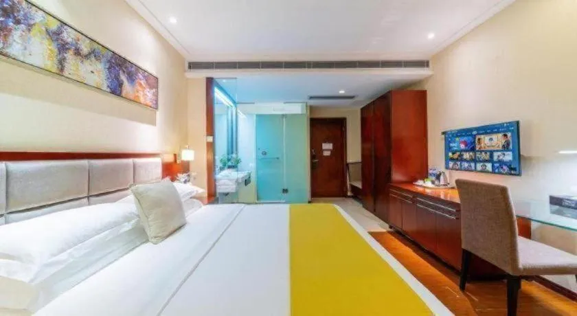 Bed in Borrman Hotel Guangzhou Changlong Shiqiao Metro Station