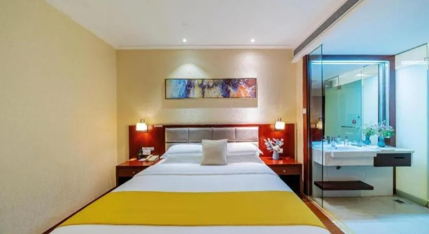 Bed in Borrman Hotel Guangzhou Changlong Shiqiao Metro Station