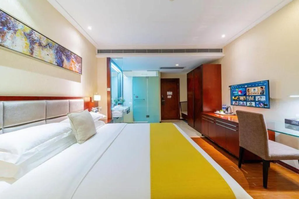 Bed in Borrman Hotel Guangzhou Changlong Shiqiao Metro Station