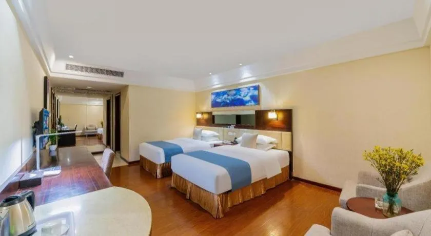 Bed in Borrman Hotel Guangzhou Changlong Shiqiao Metro Station