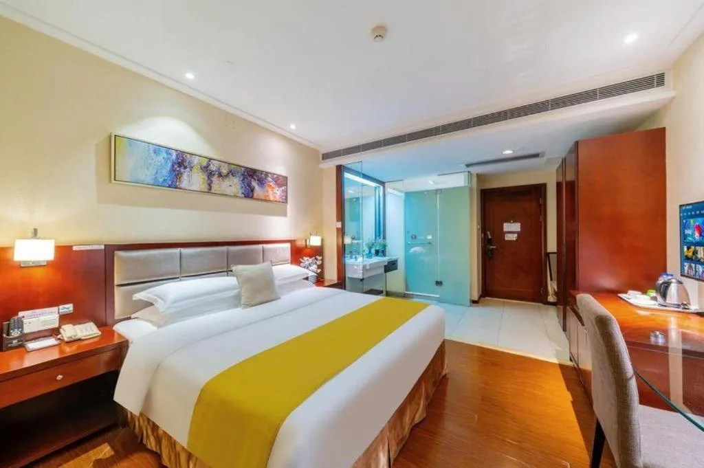 Bed in Borrman Hotel Guangzhou Changlong Shiqiao Metro Station