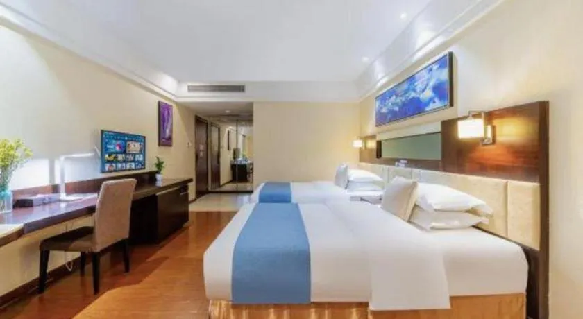 Bed in Borrman Hotel Guangzhou Changlong Shiqiao Metro Station