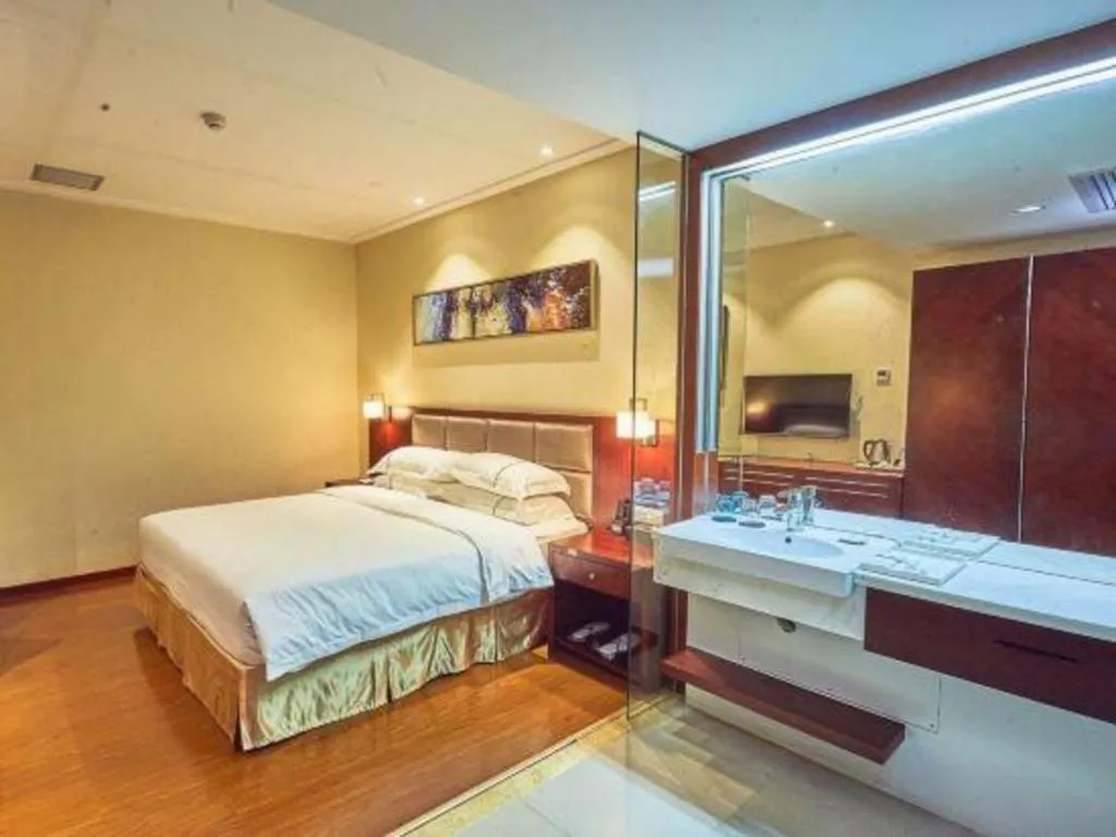 Bed in Borrman Hotel Guangzhou Changlong Shiqiao Metro Station