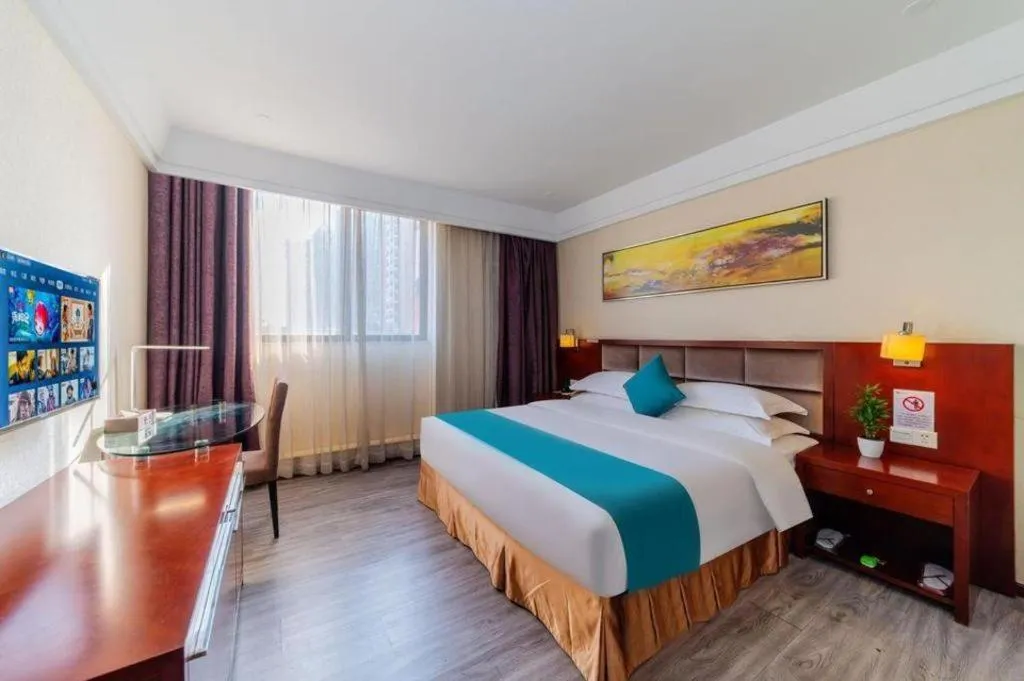 Bed in Borrman Hotel Guangzhou Changlong Shiqiao Metro Station