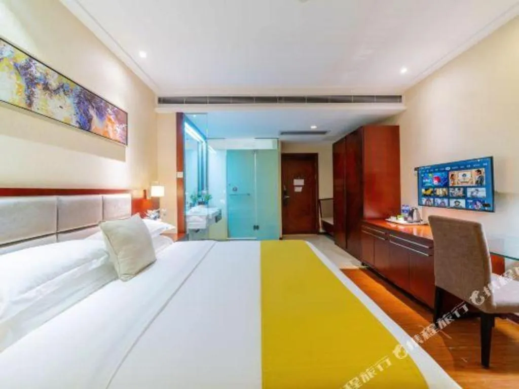 Bed in Borrman Hotel Guangzhou Changlong Shiqiao Metro Station