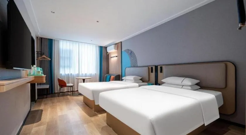 Bed in City Comfort Inn Wuhan Children's Hospital Xianggang Road Metro Station