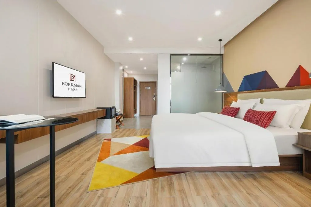 Bed in Borrman Hotel Fangchenggang High-speed Railway North Station Crystal International