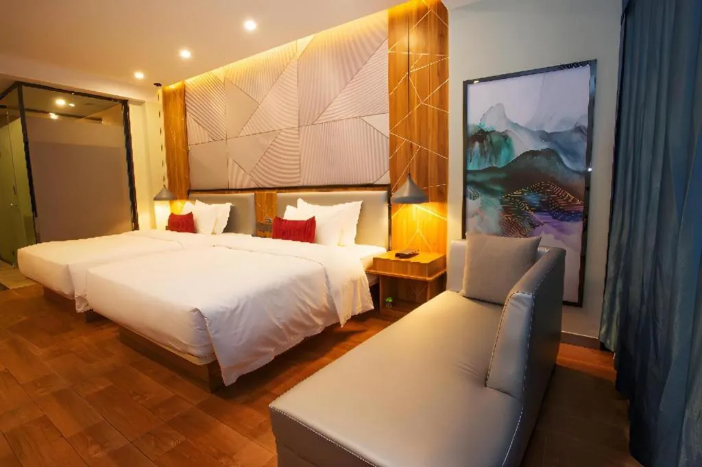 Bed in Borrman Hotel Fangchenggang High-speed Railway North Station Crystal International