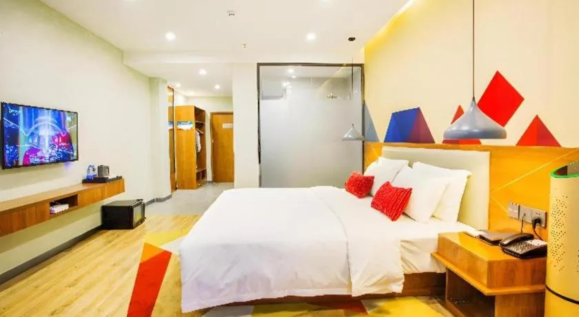 Bed in Borrman Hotel Fangchenggang High-speed Railway North Station Crystal International