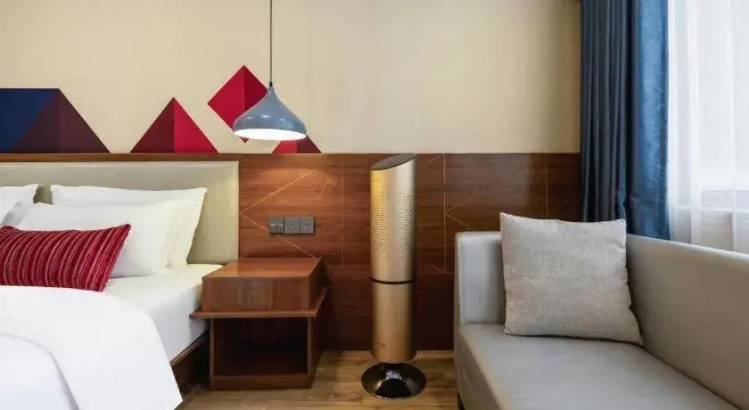 Bed in Borrman Hotel Fangchenggang High-speed Railway North Station Crystal International Bed in Borrman Hotel Fangchenggang High-speed Railway North Station Crystal International