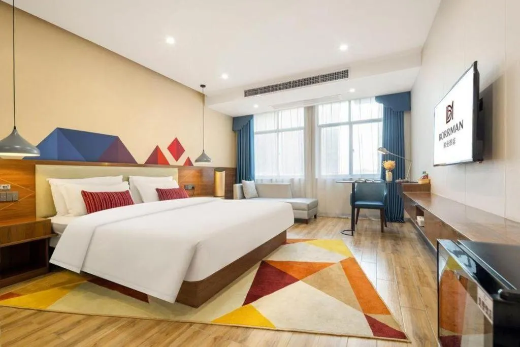 Bed in Borrman Hotel Fangchenggang High-speed Railway North Station Crystal International