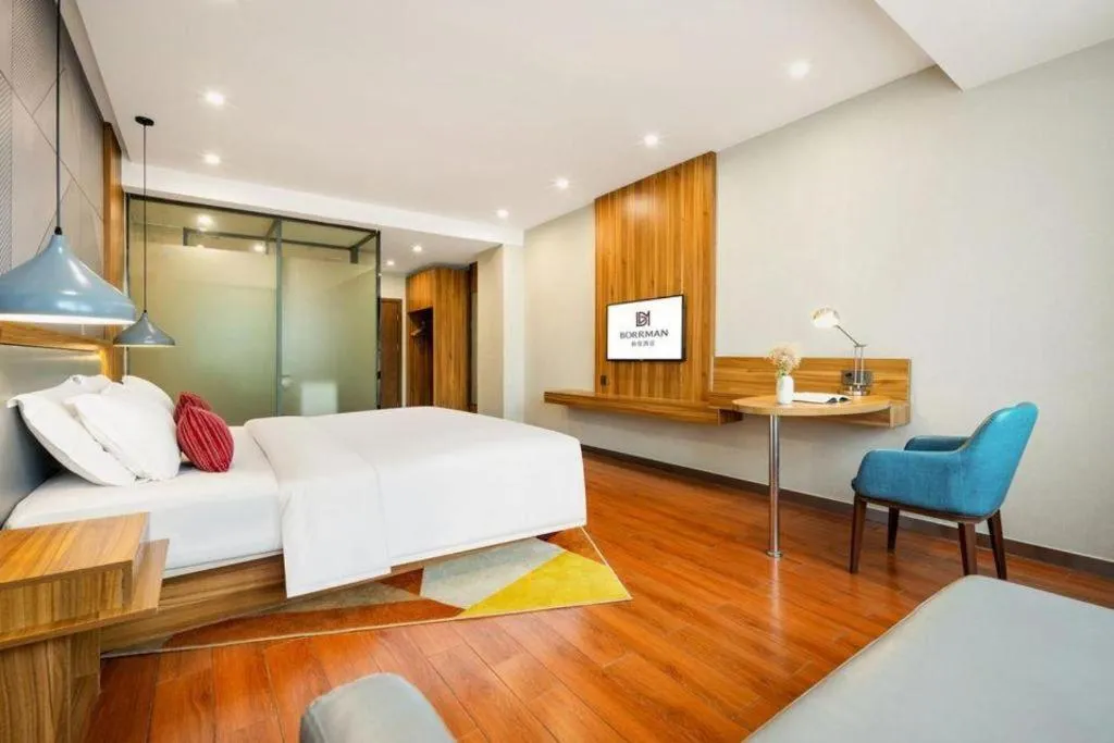 Bed in Borrman Hotel Fangchenggang High-speed Railway North Station Crystal International