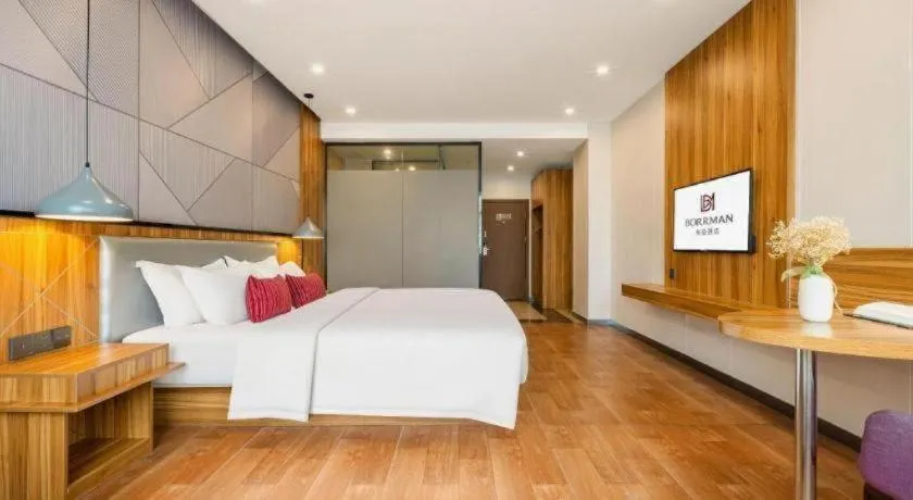 Bed in Borrman Hotel Fangchenggang High-speed Railway North Station Crystal International