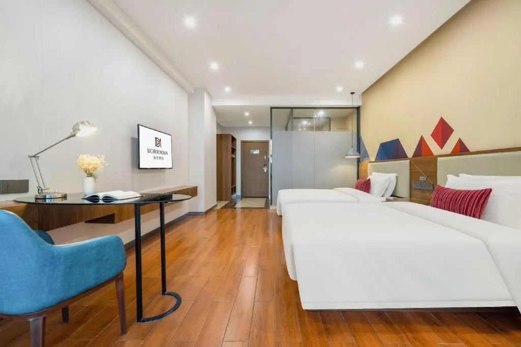 Bed in Borrman Hotel Fangchenggang High-speed Railway North Station Crystal International