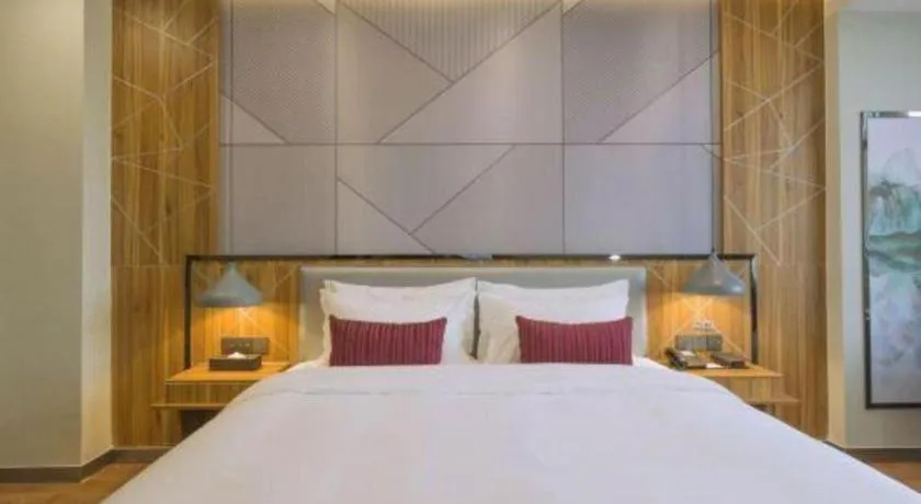 Bed in Borrman Hotel Fangchenggang High-speed Railway North Station Crystal International