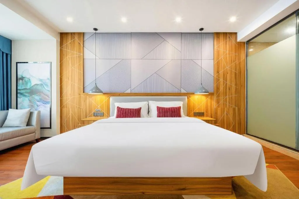 Bed in Borrman Hotel Fangchenggang High-speed Railway North Station Crystal International