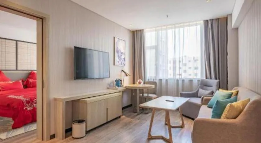 Bed in Echarm Hotel Zibo Gaoqing Zhongcheng Inernational