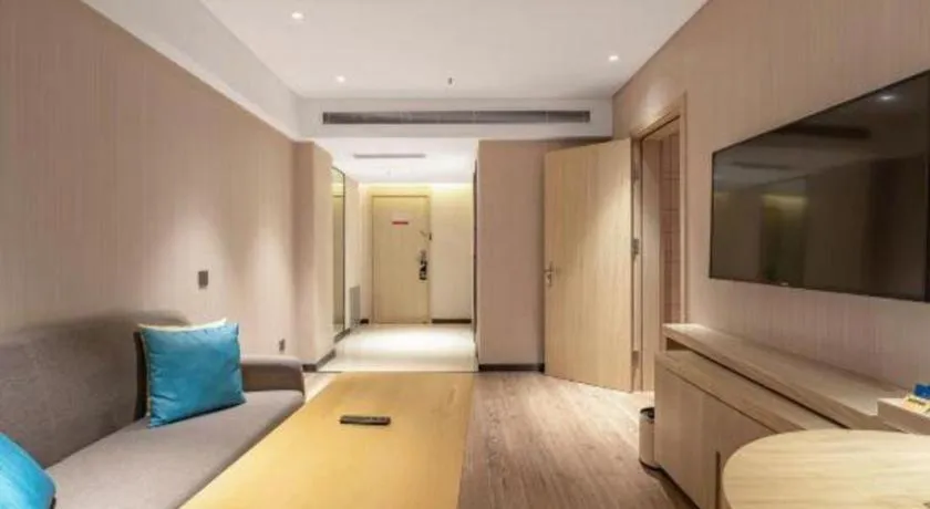 Bed in Echarm Hotel Zibo Gaoqing Zhongcheng Inernational