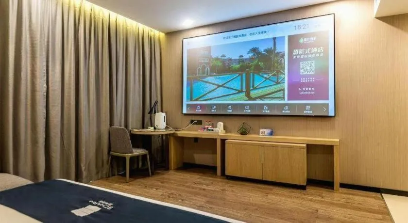 Bed in Echarm Hotel Kunming Railway Station Huancheng South Road Metro Station