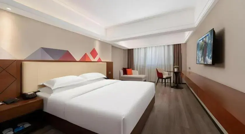 Bed in Borrman Hotel Guangzhou Railway Station Sanyuanli Metro Station Bed in Borrman Hotel Guangzhou Railway Station Sanyuanli Metro Station