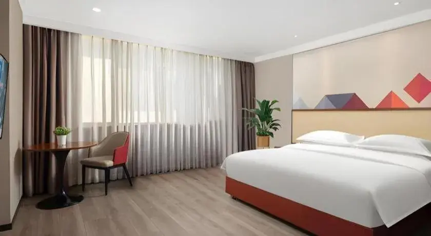 Bed in Borrman Hotel Guangzhou Railway Station Sanyuanli Metro Station Bed in Borrman Hotel Guangzhou Railway Station Sanyuanli Metro Station