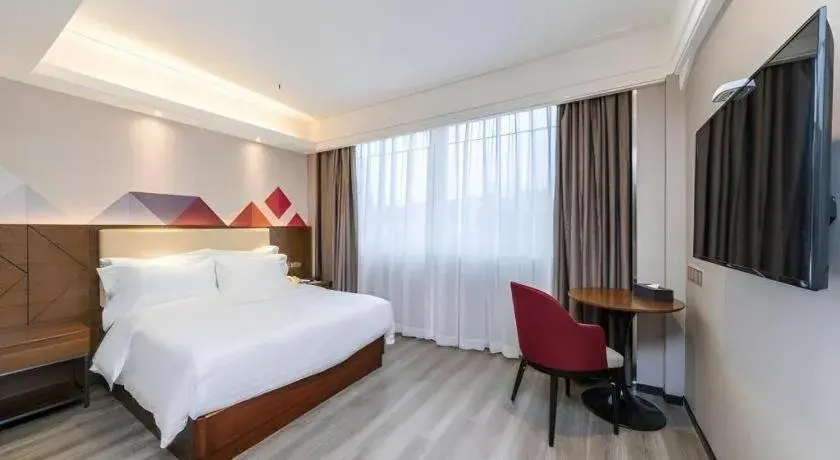 Bed in Borrman Hotel Guangzhou Railway Station Sanyuanli Metro Station Bed in Borrman Hotel Guangzhou Railway Station Sanyuanli Metro Station