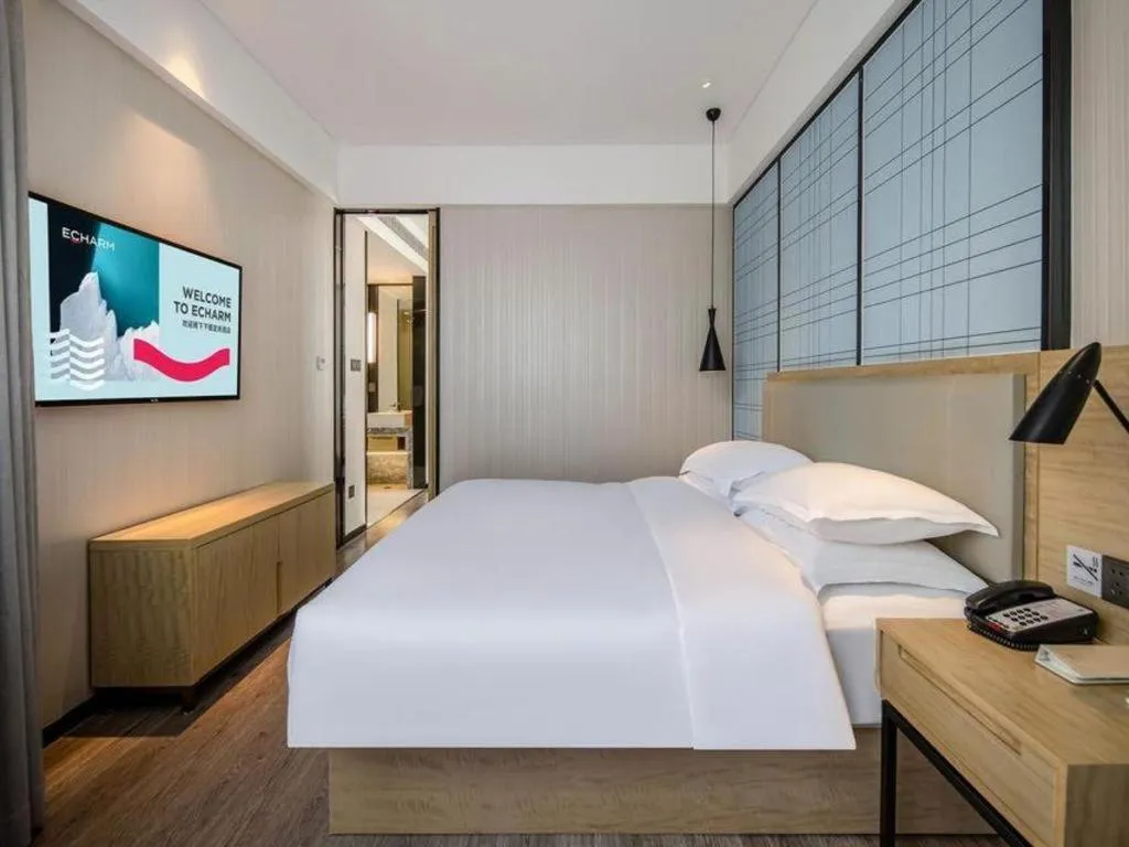 Bed in Echarm Hotel Nanning the MixC Exhibition Center Metro Station