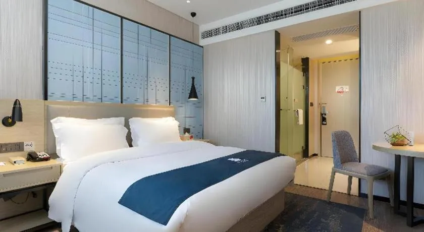 Bed in Echarm Hotel Nanning the MixC Exhibition Center Metro Station