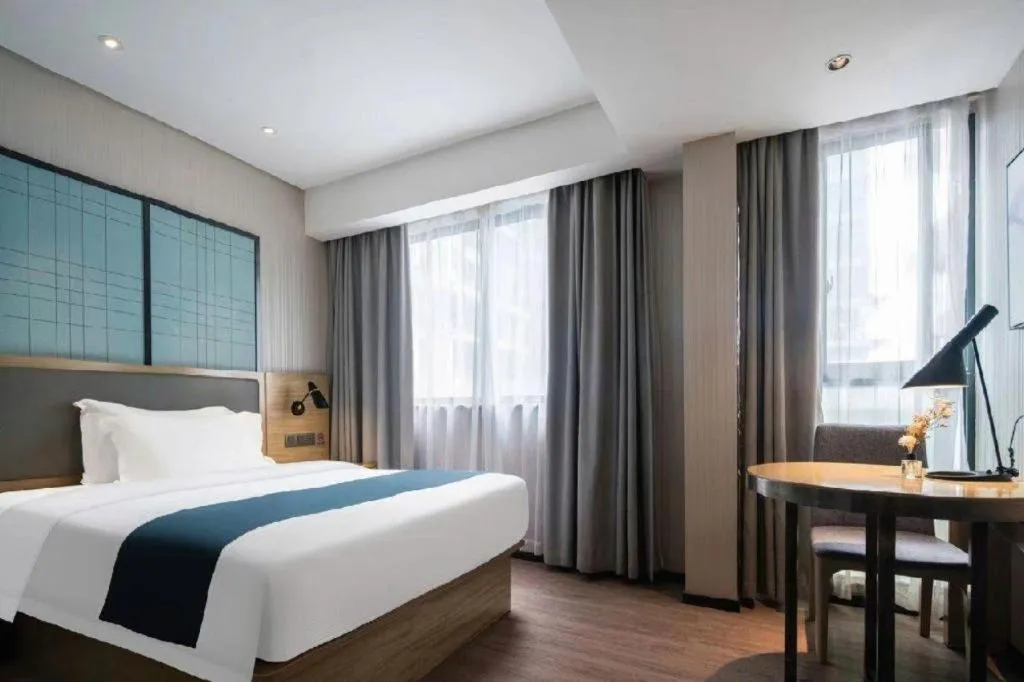 Bed in Echarm Hotel Nanning the MixC Exhibition Center Metro Station