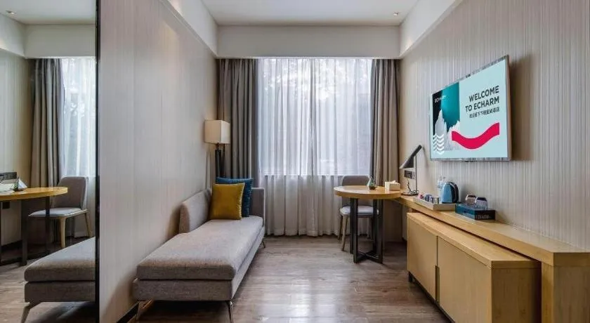 Bed in Echarm Hotel Nanning the MixC Exhibition Center Metro Station