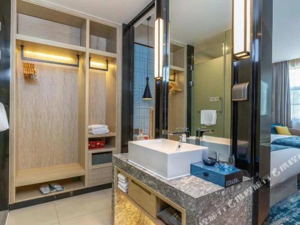 Bed in Echarm Hotel Nanning the MixC Exhibition Center Metro Station