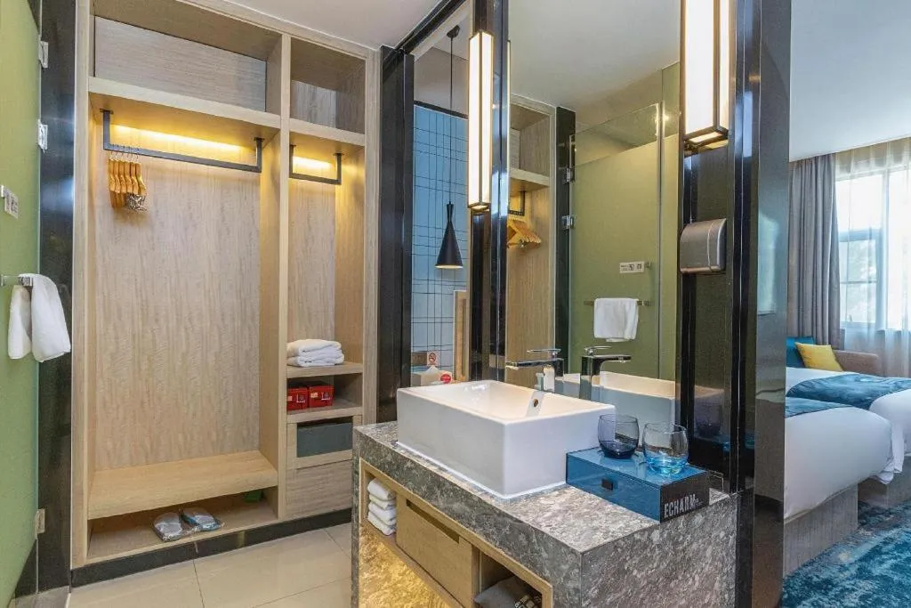 Bed in Echarm Hotel Nanning the MixC Exhibition Center Metro Station