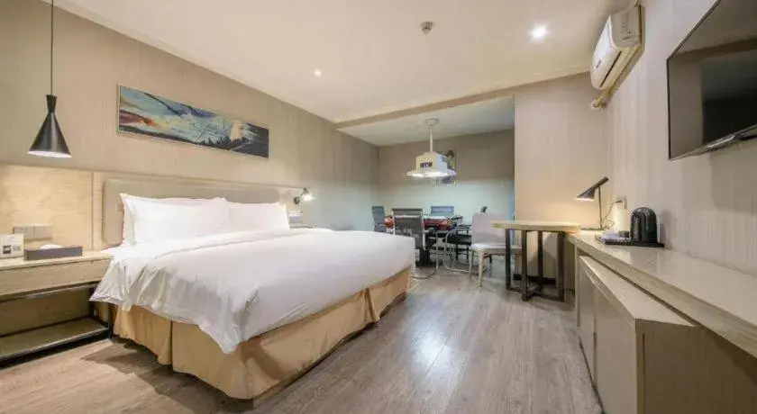 Bed in Borrman Hotel Wuhan Yangluo Metro Station Shenshuigang Bed in Borrman Hotel Wuhan Yangluo Metro Station Shenshuigang