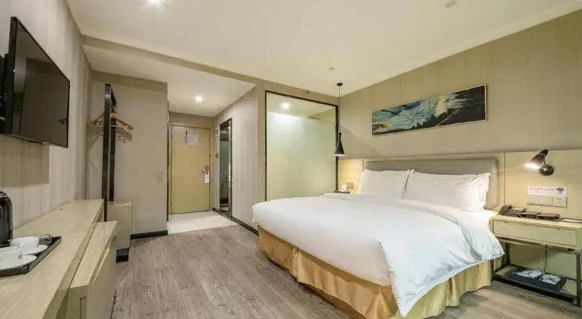 Bed in Borrman Hotel Wuhan Yangluo Metro Station Shenshuigang Bed in Borrman Hotel Wuhan Yangluo Metro Station Shenshuigang