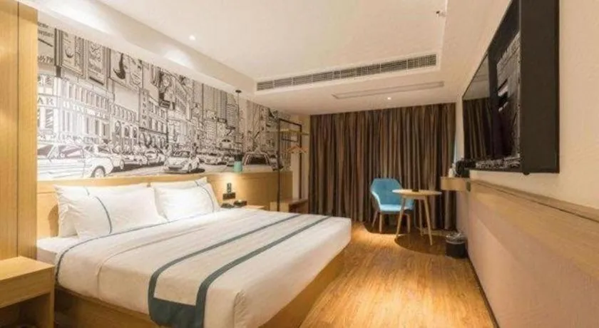 Bed in City Comfort Inn Guangzhou Liwan Zengjiao Jushu Metro Station