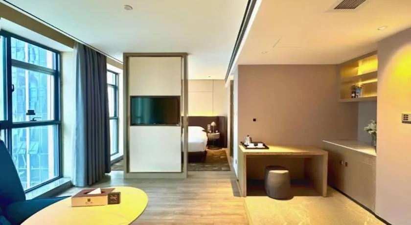 Bed in Echarm Plus Hotel Changsha High-speed Railway South Station Desiqin