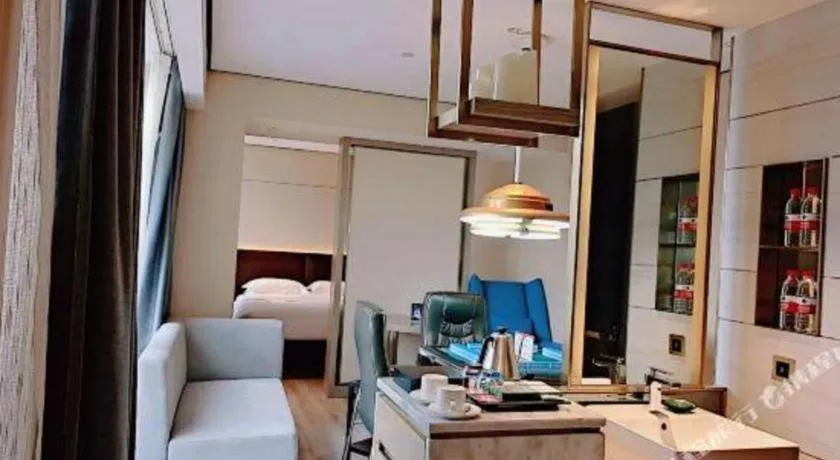 Bed in Echarm Plus Hotel Changsha High-speed Railway South Station Desiqin