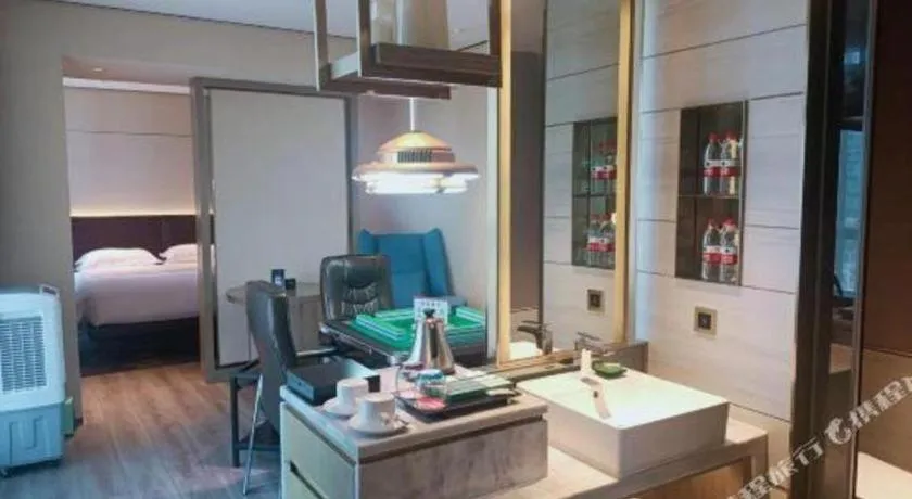 Bed in Echarm Plus Hotel Changsha High-speed Railway South Station Desiqin