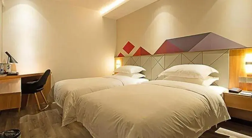 Bed in Borrman Hotel Jingzhou Jiangjin West Road Wanda Plaza Fantawild Bed in Borrman Hotel Jingzhou Jiangjin West Road Wanda Plaza Fantawild