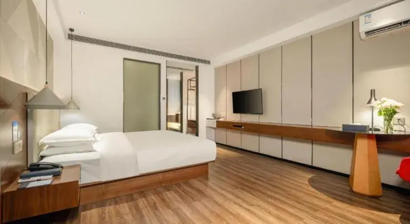 Bed in Borrman Hotel Nanning Beihu Bei Road Metro Station Bed in Borrman Hotel Nanning Beihu Bei Road Metro Station