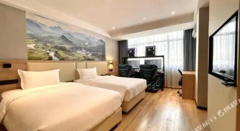 Bed in Borrman Hotel Nanning Beihu Bei Road Metro Station Bed in Borrman Hotel Nanning Beihu Bei Road Metro Station