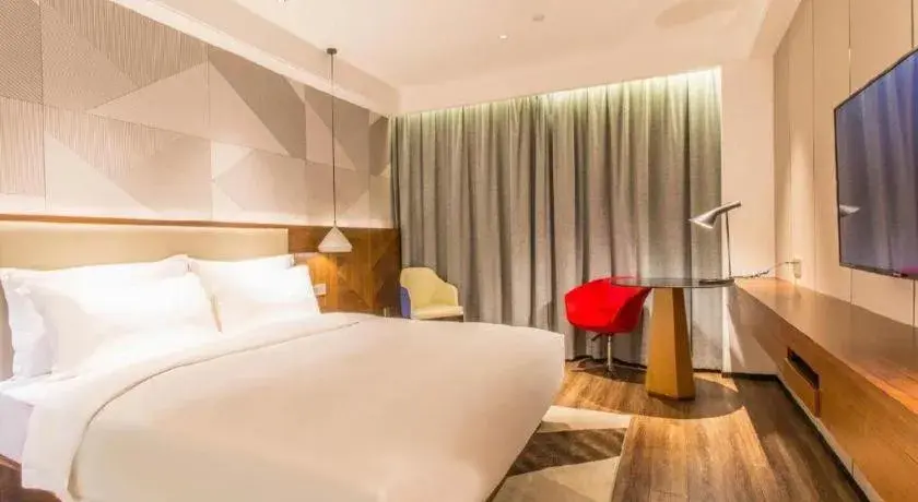 Bed in Borrman Hotel Nanning Beihu Bei Road Metro Station Bed in Borrman Hotel Nanning Beihu Bei Road Metro Station