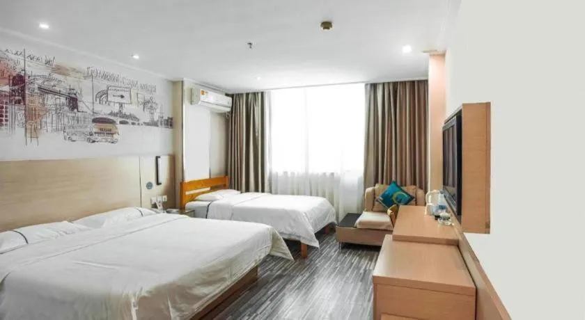 Bed in City Comfort Inn Guangzhou Dashi Metro Station Zoo Main Branch